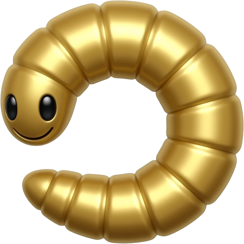Realistic Shiny Gold Earthworm emoji