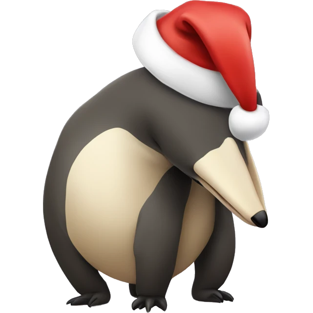 Anteater with Santa hat emoji