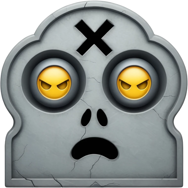 dead x eyes emoji over a grave emoji