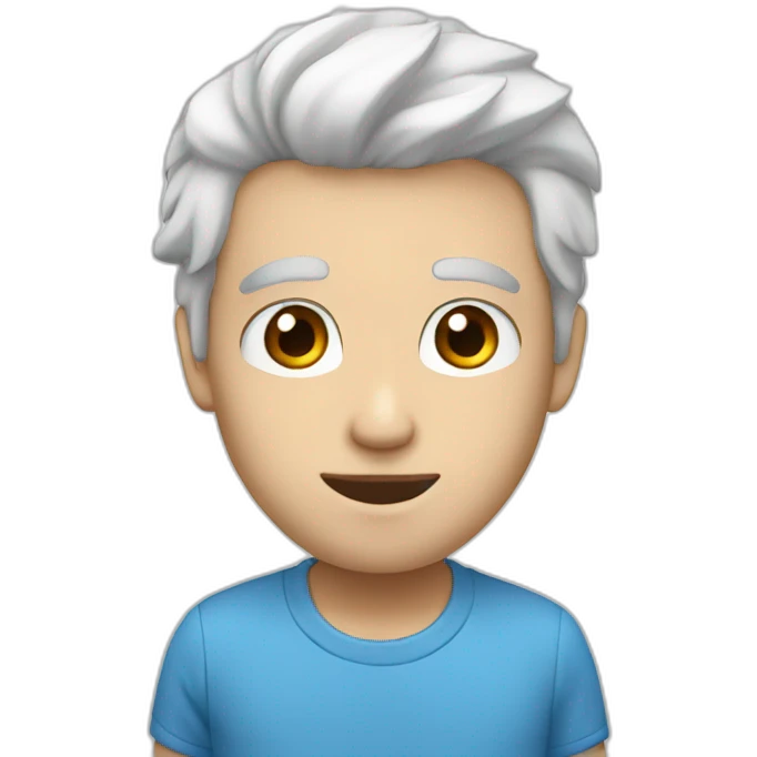 Men white and eyes blue emoji