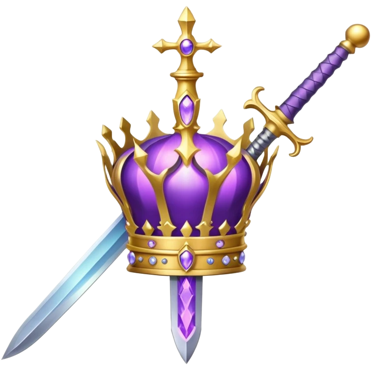 crown, purple aura, sword   emoji