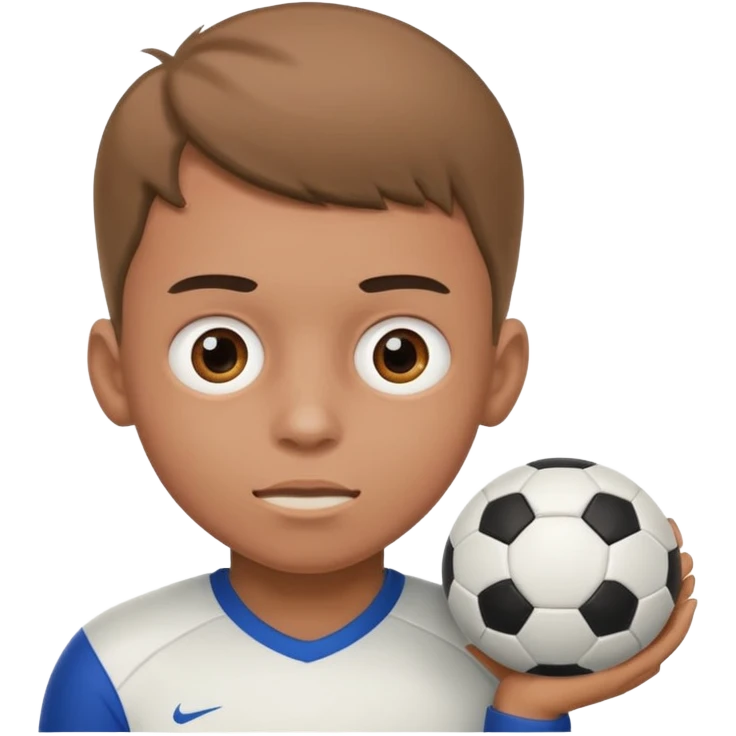 Boy with footballs for eyes emoji