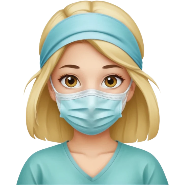 a beautiful girl wearing surgical mask emoji