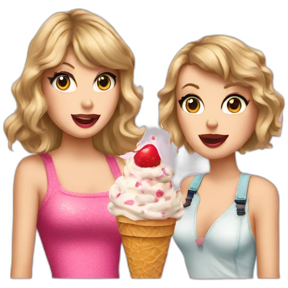 Taylor swift and cat with ice cream emoji