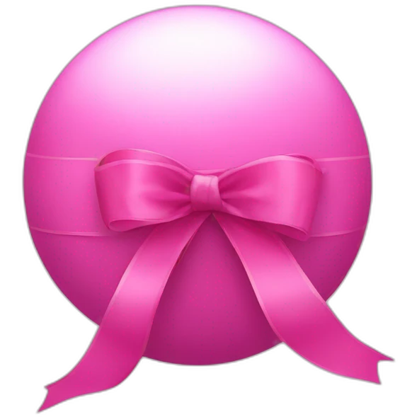 pink ball with big ribbon emoji