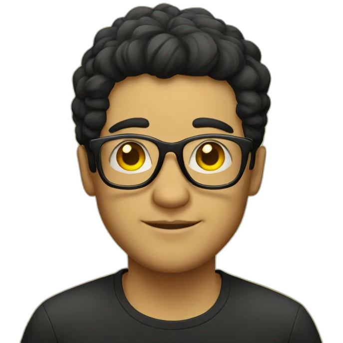Man with yellow tinted glasses and black hair  emoji