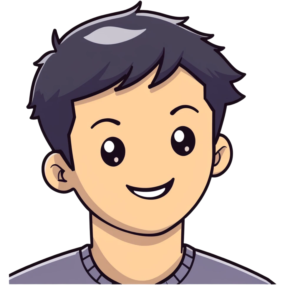 Short black haired male winking with a big smile, young man with short black hair winking one eye and smiling happily emoji