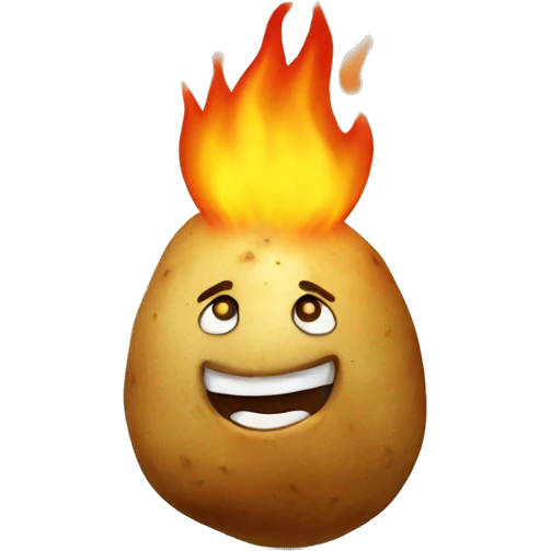 potato on fire emoji