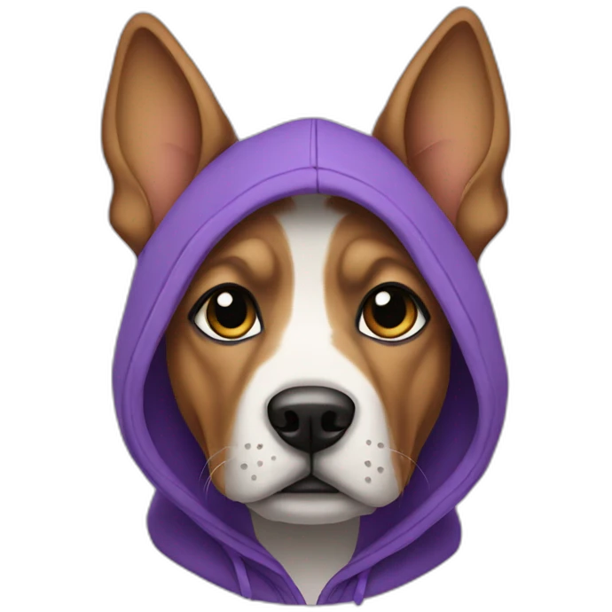 dog in purple hoodie emoji