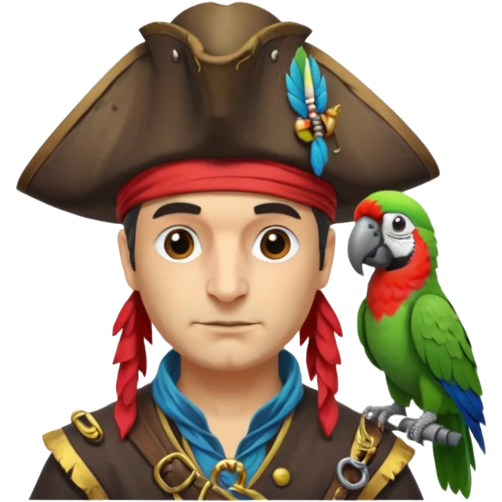 pirate and parrot emoji