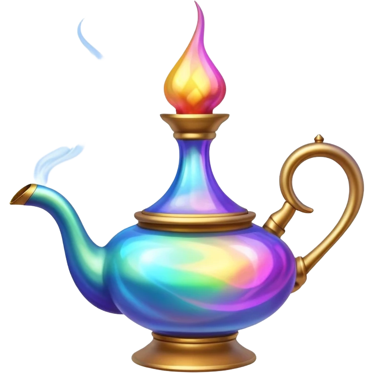 genie lamp with magical smoke emoji