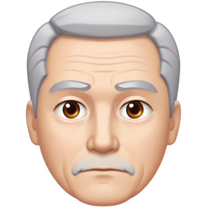 "- Nam
- 50 tuổi
- Da trắng
- Tóc bạc, lông mày trắng
- Mặt nghiêm túc
" emoji