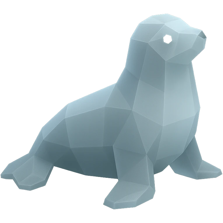 polygonal  little seal emoji