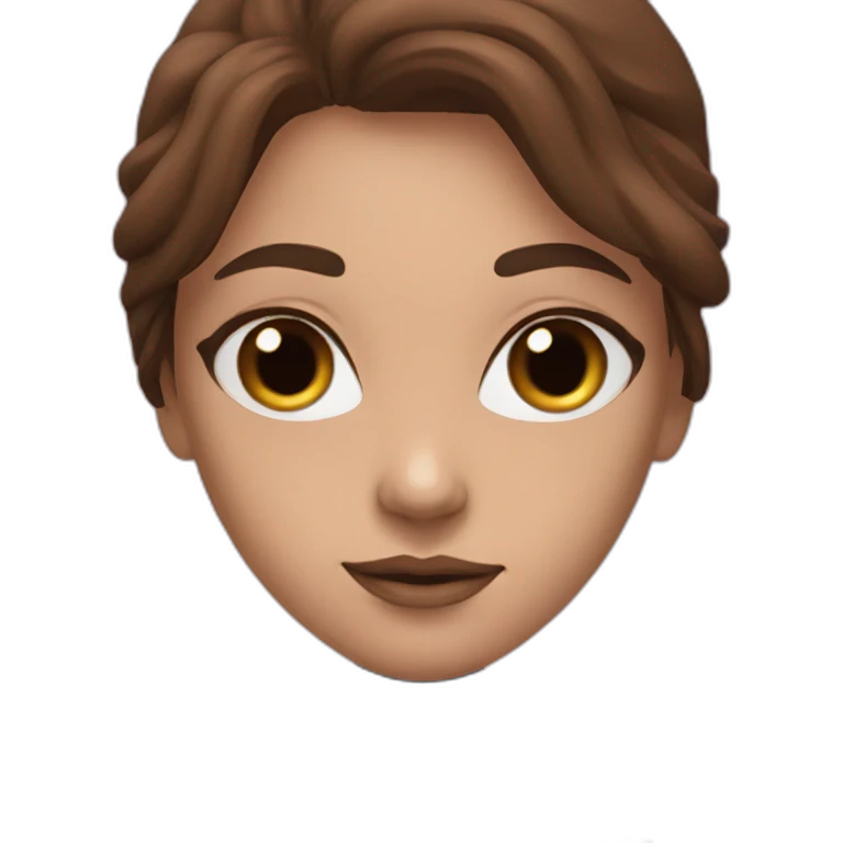 woman body with blues eyes, large and straight brown hair, pink diving underwater black suit emoji