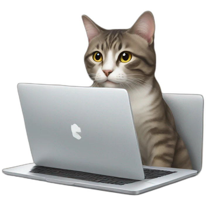 Cat behind laptop emoji