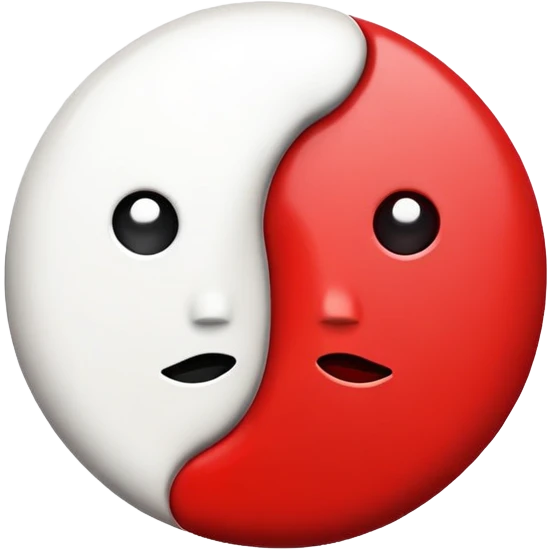☯️create yin yang emoji in red color similar to the left emojies emoji
