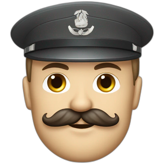 Un soldat allemand ayant une moustache rectangulaire et les cheveux plaqués en une raie  emoji