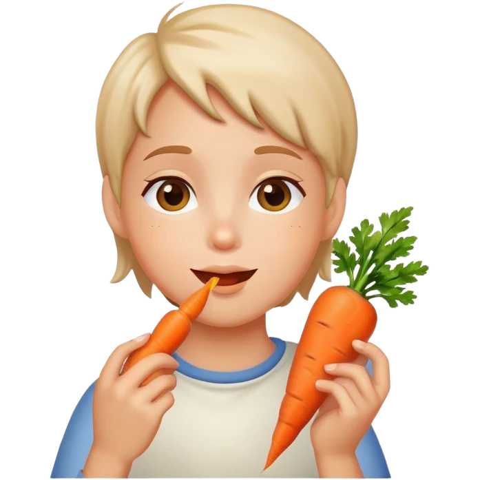 Cute eater carrots emoji