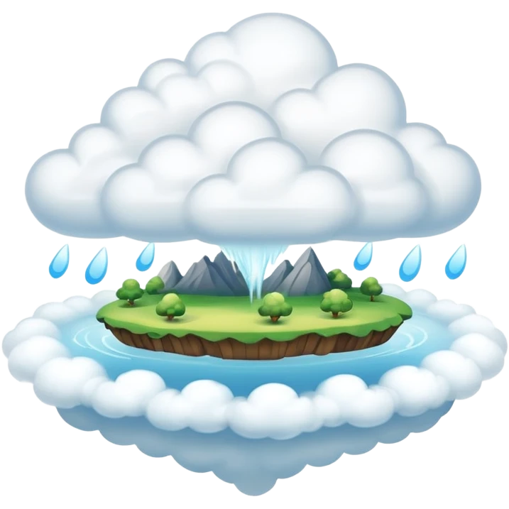 Flying Island, cloud around emoji