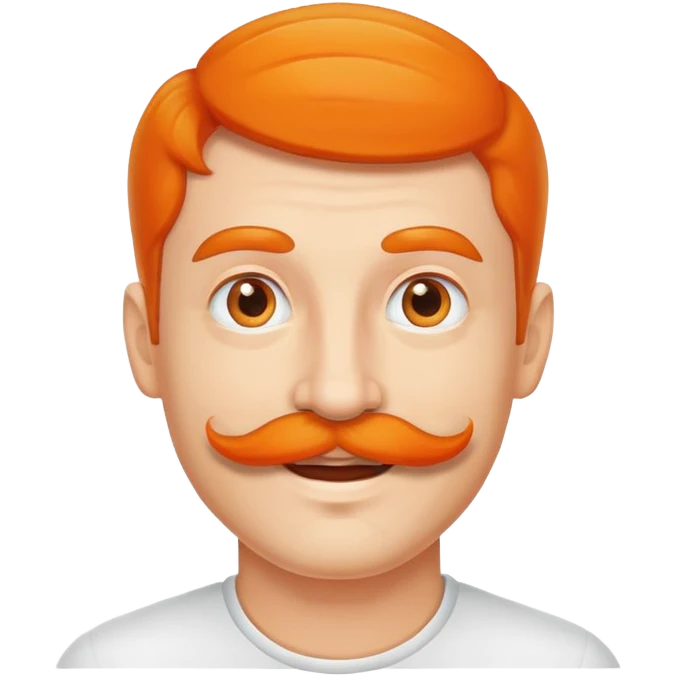 Guy with orange mustache smiling  emoji