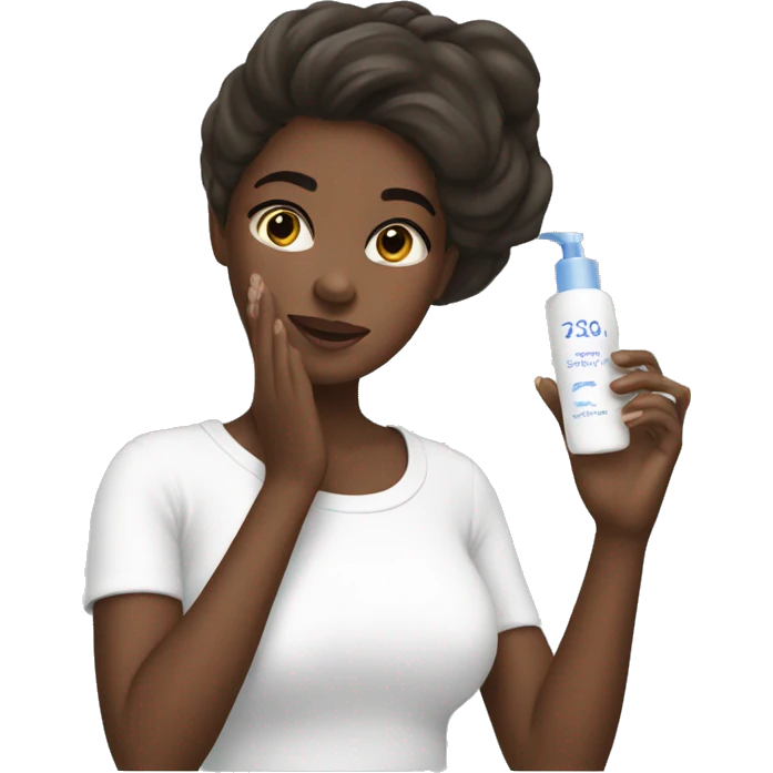 Girl doing her skincare emoji