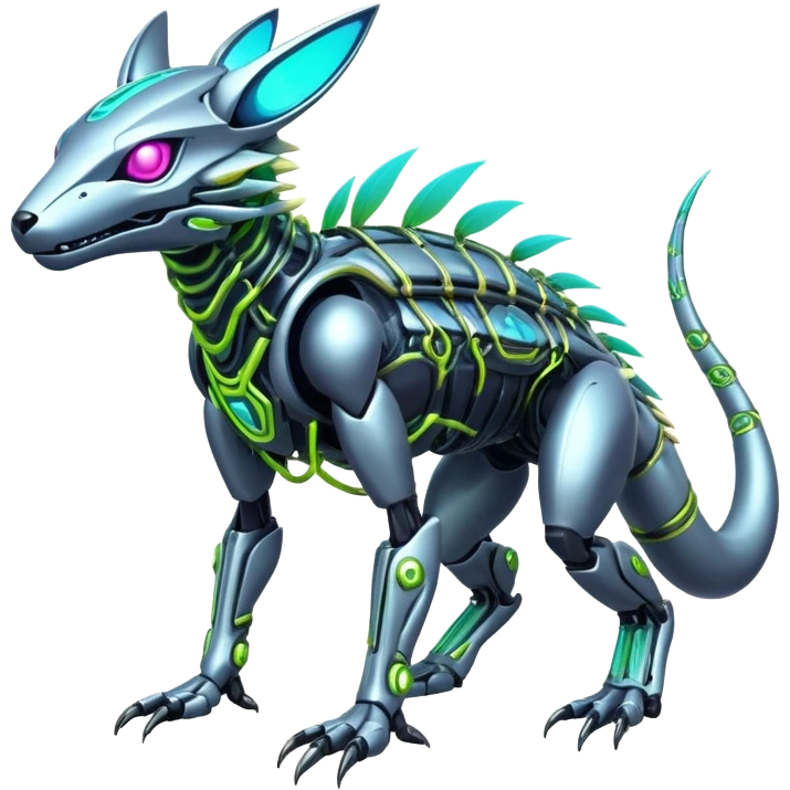  exotic tropical cyber-Protogen-Fakémon-Vernid-creature (full body) emoji