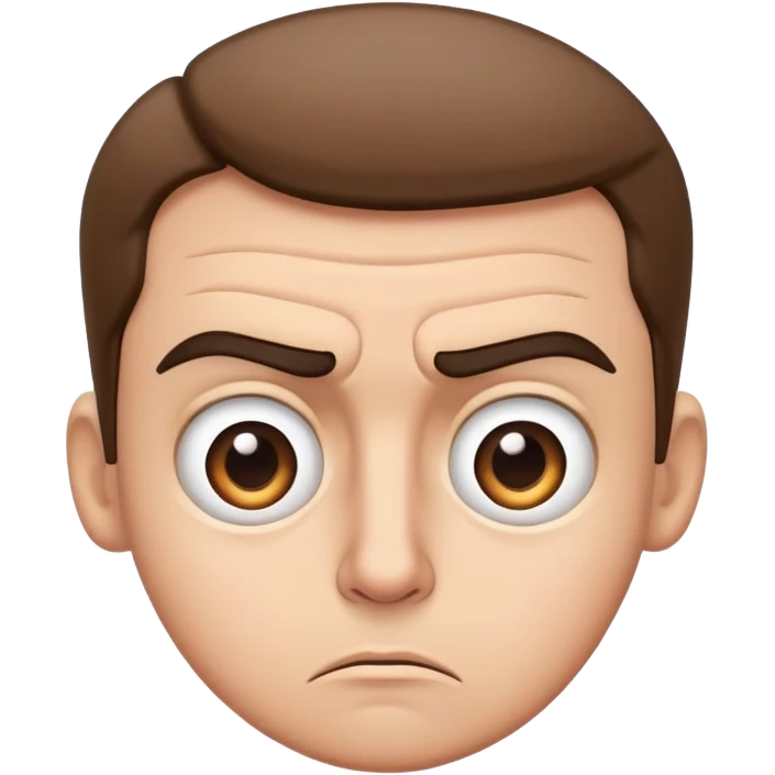Confused face with furrowed brow and raised eyebrow emoji