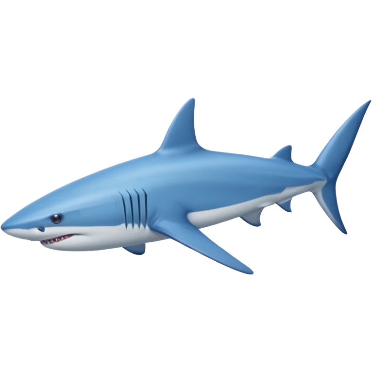Tralalero Tralala. It has the appearance of a blue shark, with elongated side fins that create legs. On its three feet, it wears blue Nike shoes. emoji