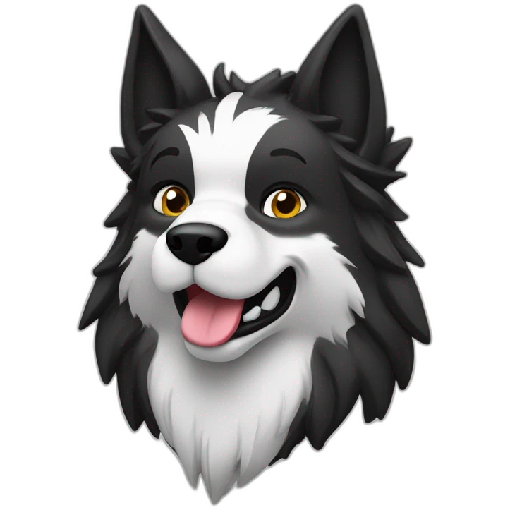 lobo preto e branco com coroa emoji