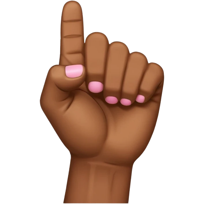 Brown skin hand with all fingers in a fist except for the pinky emoji