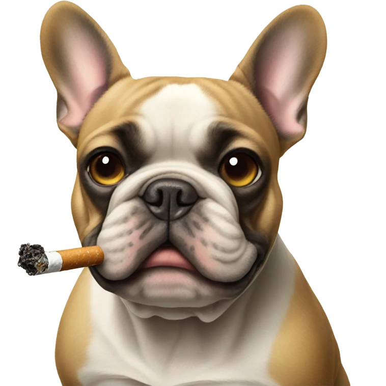 Frenchie smoking emoji