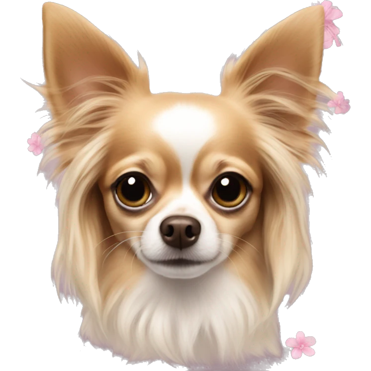Long haired Chihuahua flower girl emoji