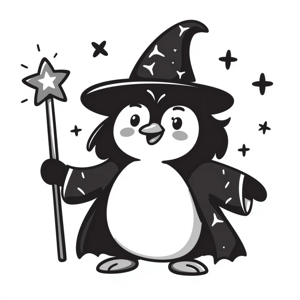 Penguin Wizard emoji