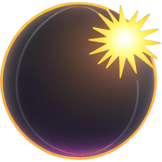realistic sun without face, just a glowing orb with rays emoji