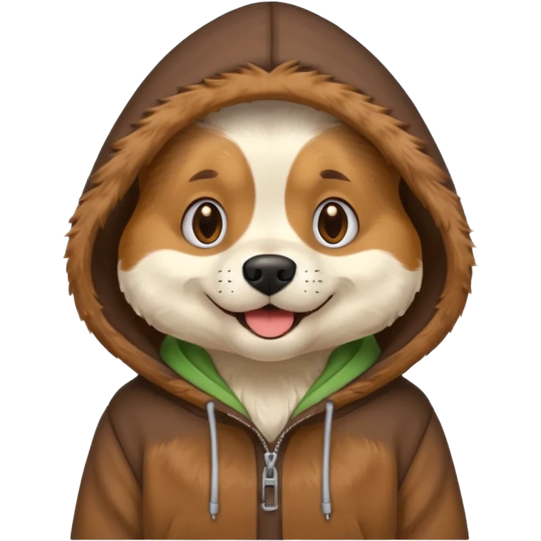 Dog wearing hoodie emoji