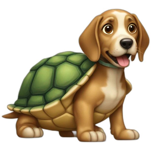 Chien sur une tortue emoji