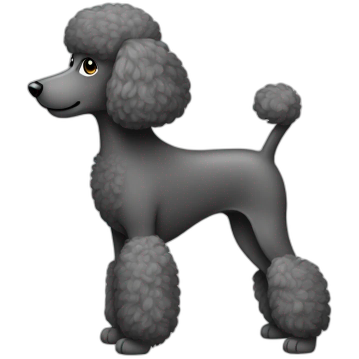 poodle profile dark gray emoji