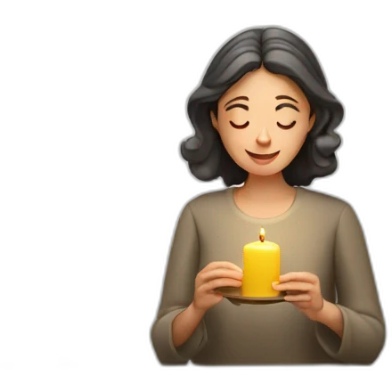 Jewish woman lighting 2 candles emoji