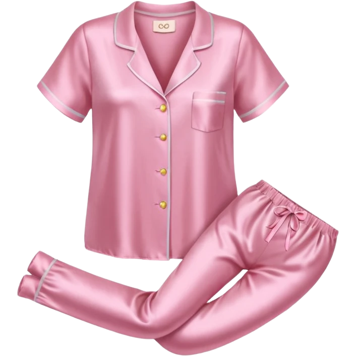 Light pink silk pyjamas set emoji