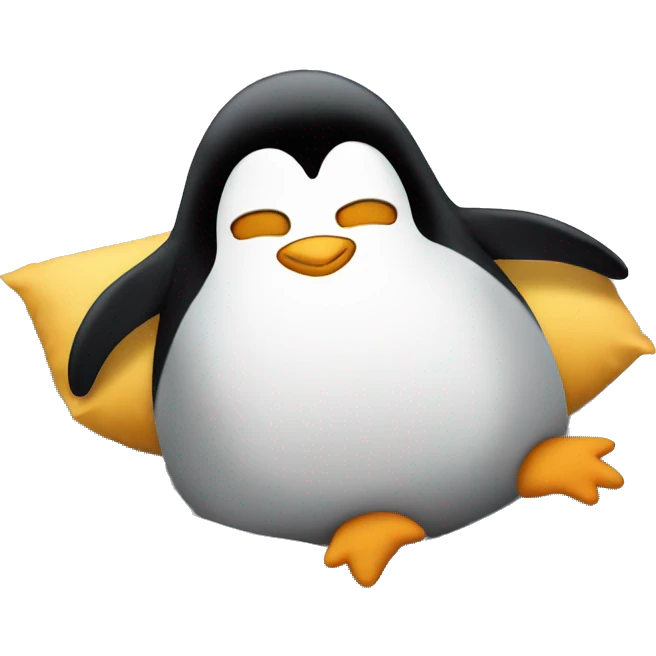 Penguin in bed emoji