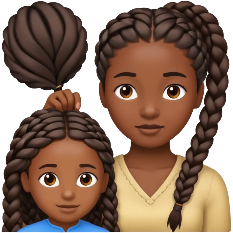 Black girl getting her hair braided emoji