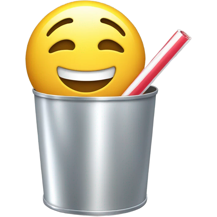 smiling emoji with eyes closed holding tin foil and a straw emoji