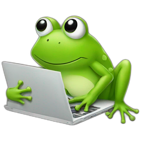 frog typing laptop emoji