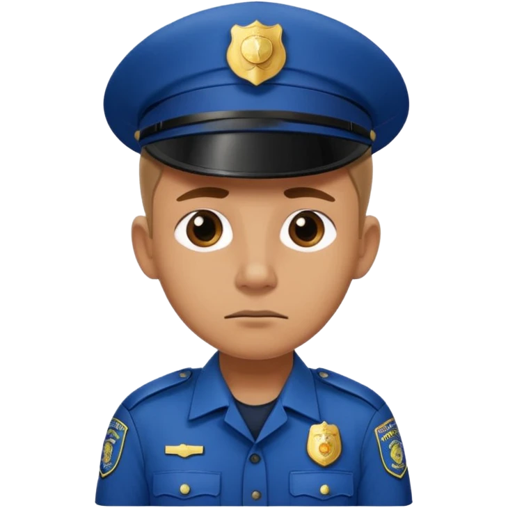 A sad police officer with one ear emoji