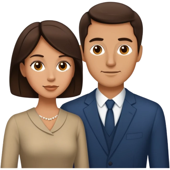 Short brunette wife next to tall husband emoji