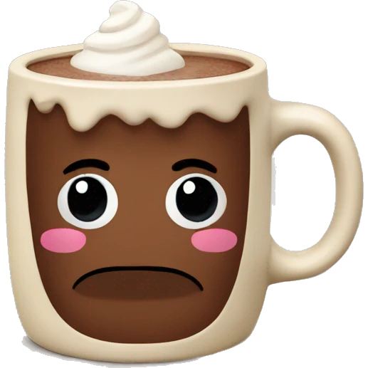 hot chocolate in beige mug emoji