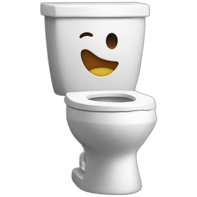 toilet with a head emoji
