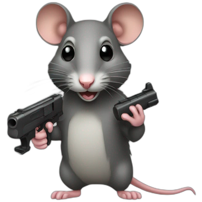 Rat avec un pistolet emoji