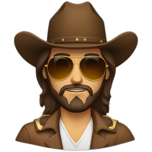 Jesus with brown aviators as a cowboy gunslinger emoji