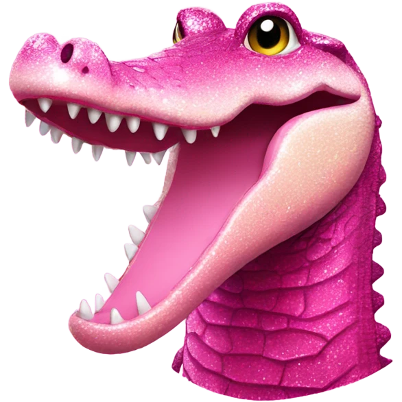 Pink ombre crocodile with glitter emoji